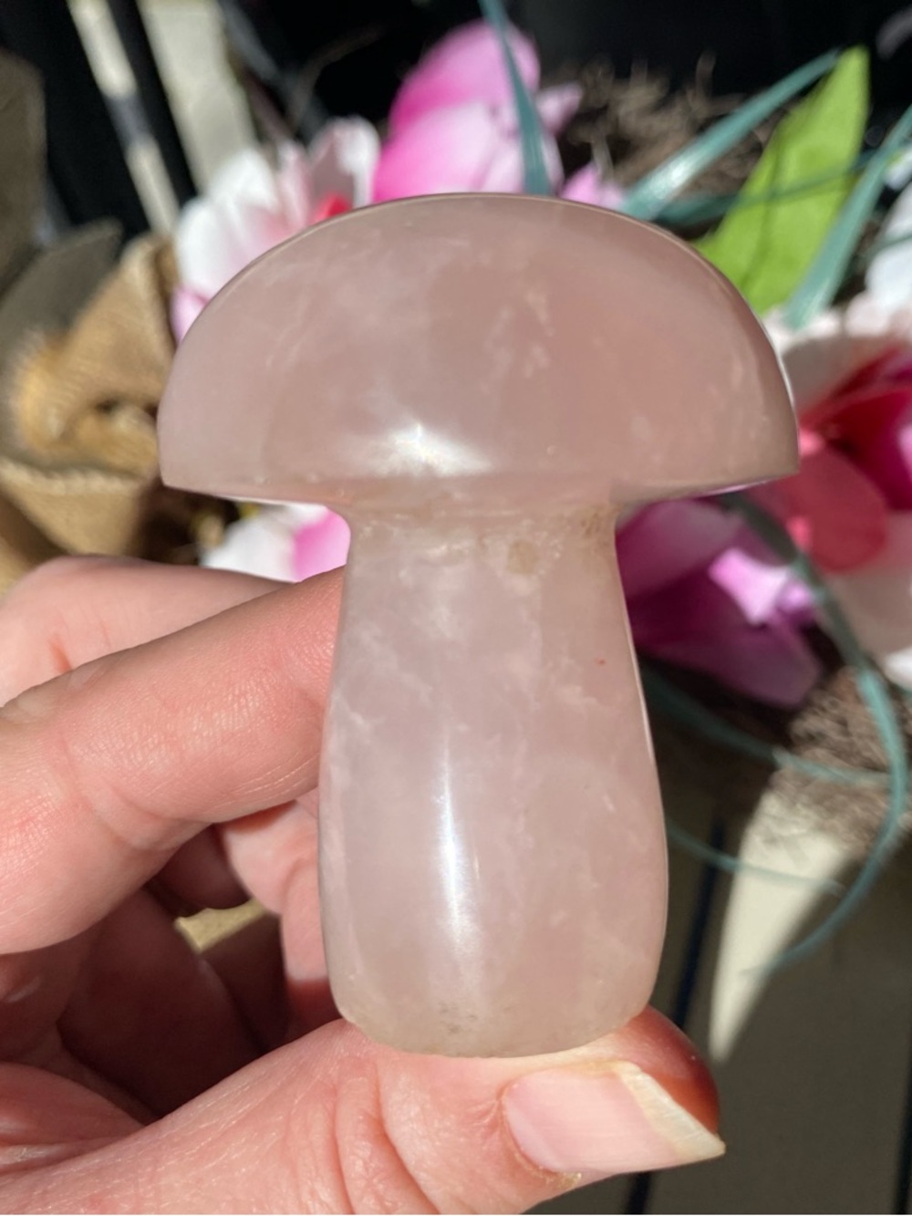 Rose Quartz Mushroom - Picture 8 of 12